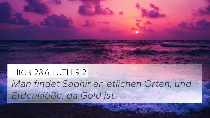 Hiob 28:6 LUTH1912 Bible Verse Image