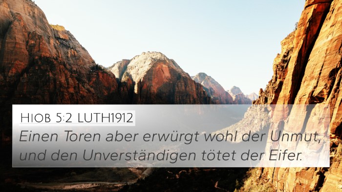 Hiob 5:2 LUTH1912 Bible Verse Image
