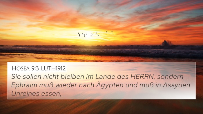 Hosea 9:3 LUTH1912 Bible Verse Image