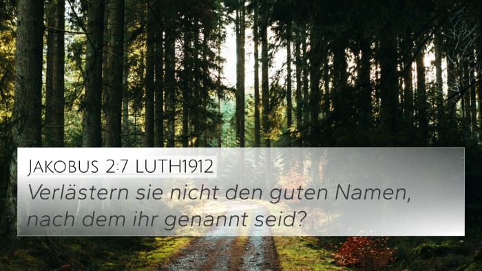 Jakobus 2:7 LUTH1912 Bible Verse Image