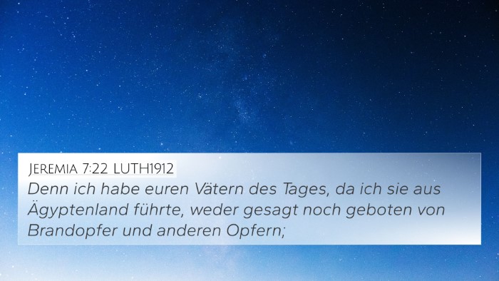 Jeremia 7:22 LUTH1912 Bible Verse Image
