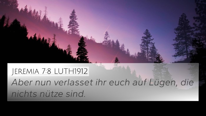 Jeremia 7:8 LUTH1912 Bible Verse Image