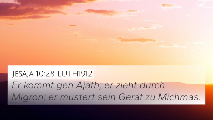 Jesaja 10:28 LUTH1912 Bible Verse Image