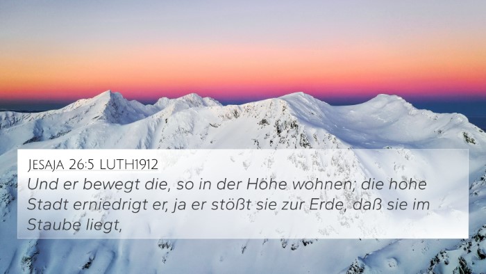 Jesaja 26:5 LUTH1912 Bible Verse Image