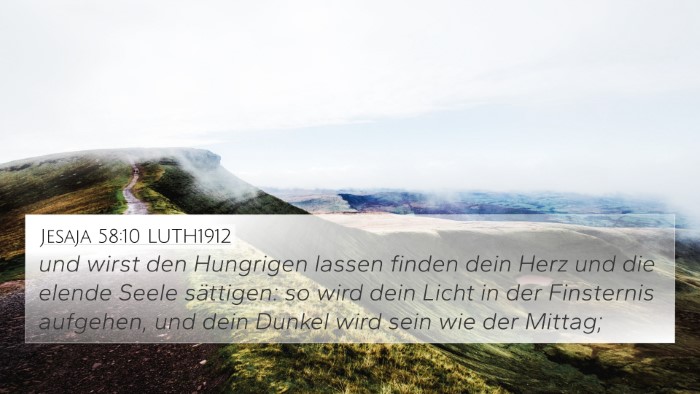 Jesaja 58:10 LUTH1912 Bible Verse Image