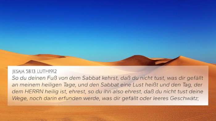 Jesaja 58:13 LUTH1912 Bible Verse Image
