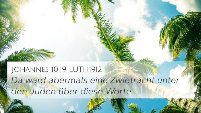 Johannes 10:19 LUTH1912 Bible Verse Image