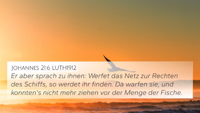 Johannes 21:6 LUTH1912 Bible Verse Image