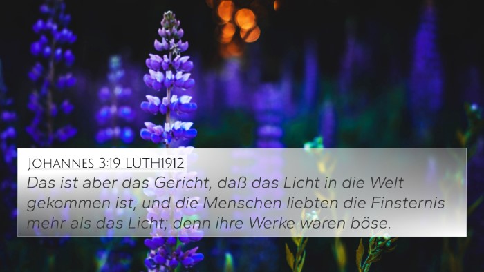 Johannes 3:19 LUTH1912 Bible Verse Image