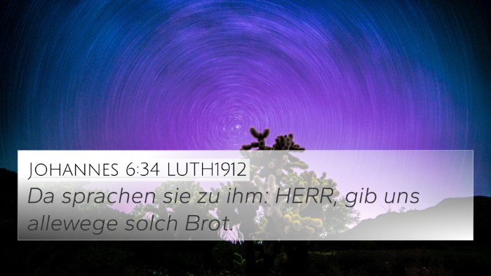 Johannes 6:34 LUTH1912 Bible Verse Image