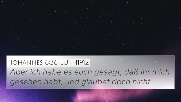 Johannes 6:36 LUTH1912 Bible Verse Image