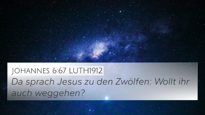 Johannes 6:67 LUTH1912 Bible Verse Image