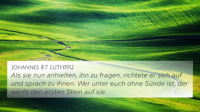 Johannes 8:7 LUTH1912 Bible Verse Image