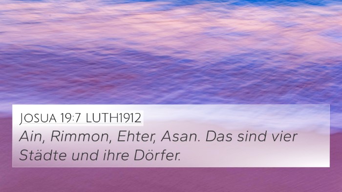 Josua 19:7 LUTH1912 Bible Verse Image