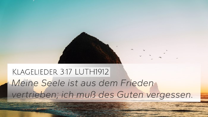 Klagelieder 3:17 LUTH1912 4K Wallpaper - Meine Seele ist aus dem Frieden vertrieben; ich - 4K Wallpaper Bible Verse