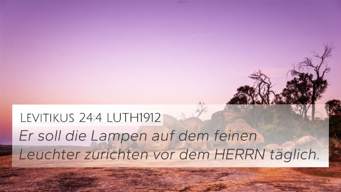 Levitikus 24:4 LUTH1912 4K Wallpaper - Er soll die Lampen auf dem feinen Leuchter - 4K Wallpaper Bible Verse