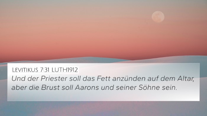 Levitikus 7:31 LUTH1912 4K Wallpaper - Und der Priester soll das Fett anzünden auf dem - 4K Wallpaper Bible Verse