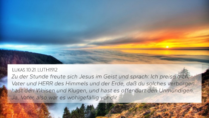 Lukas 10:21 LUTH1912 Bible Verse Image