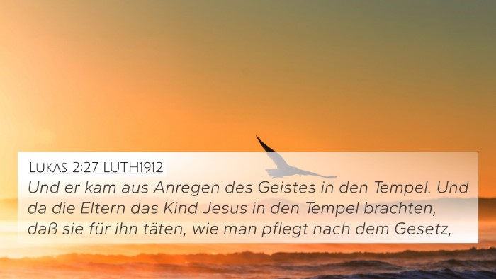 Lukas 2:27 LUTH1912 4K Wallpaper - Und er kam aus Anregen des Geistes in den Tempel. - 4K Wallpaper Bible Verse