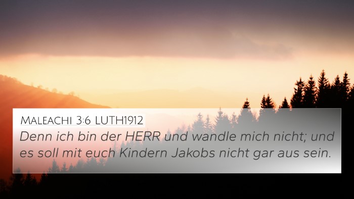 Maleachi 3:6 LUTH1912 Bible Verse Image