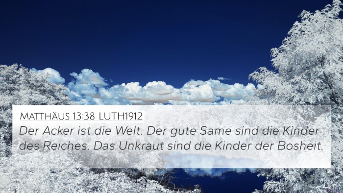 Matthäus 13:38 LUTH1912 Bible Verse Image