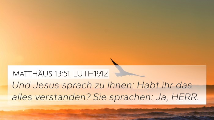 Matthäus 13:51 LUTH1912 Bible Verse Image
