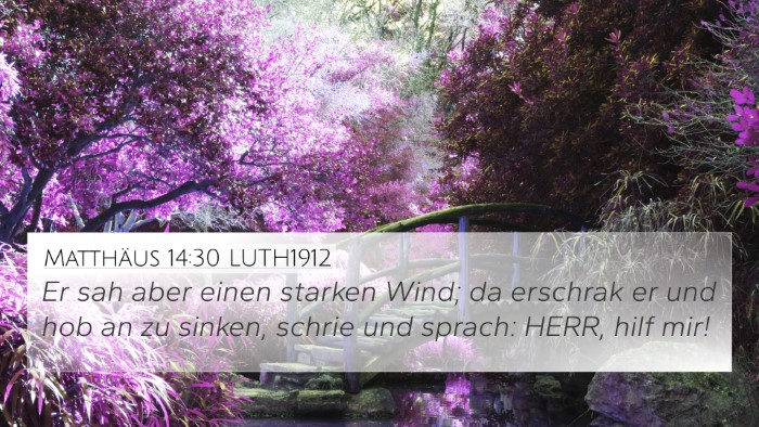 Matthäus 14:30 LUTH1912 4K Wallpaper - Er sah aber einen starken Wind; da erschrak er - 4K Wallpaper Bible Verse