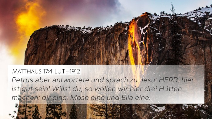 Matthäus 17:4 LUTH1912 4K Wallpaper - Petrus aber antwortete und sprach zu Jesu: HERR, - 4K Wallpaper Bible Verse
