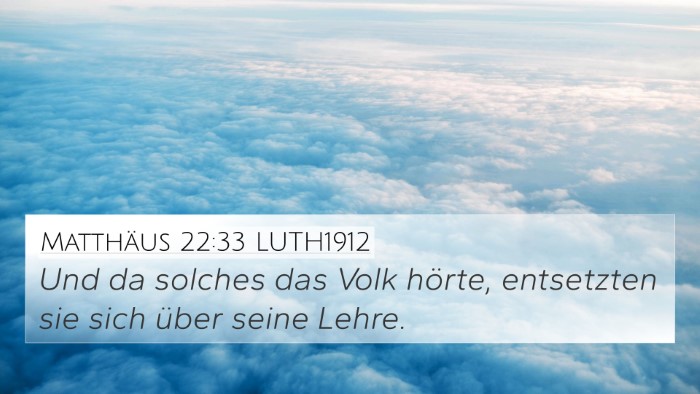Matthäus 22:33 LUTH1912 Bible Verse Image