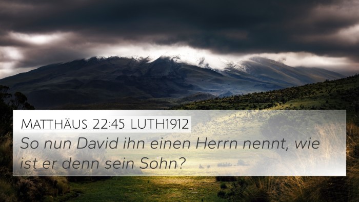 Matthäus 22:45 LUTH1912 4K Wallpaper - So nun David ihn einen Herrn nennt, wie ist er - 4K Wallpaper Bible Verse