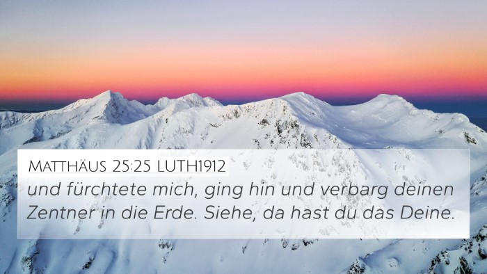 Matthäus 25:25 LUTH1912 4K Wallpaper - und fürchtete mich, ging hin und verbarg deinen - 4K Wallpaper Bible Verse