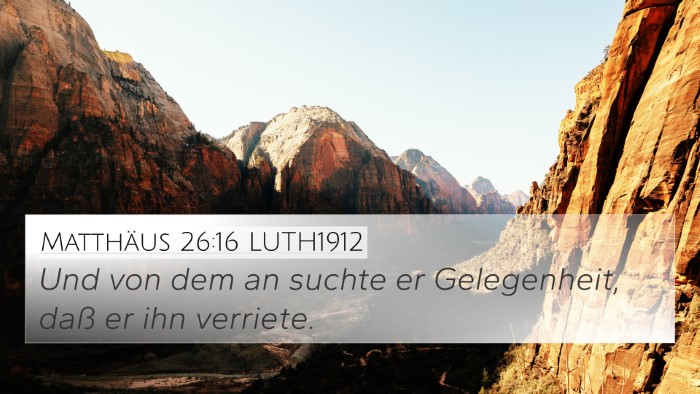 Matthäus 26:16 LUTH1912 Bible Verse Image
