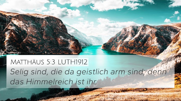 Matthäus 5:3 LUTH1912 Bible Verse Image