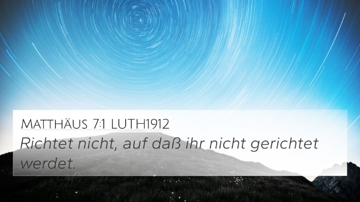 Matthäus 7:1 LUTH1912 Bible Verse Image