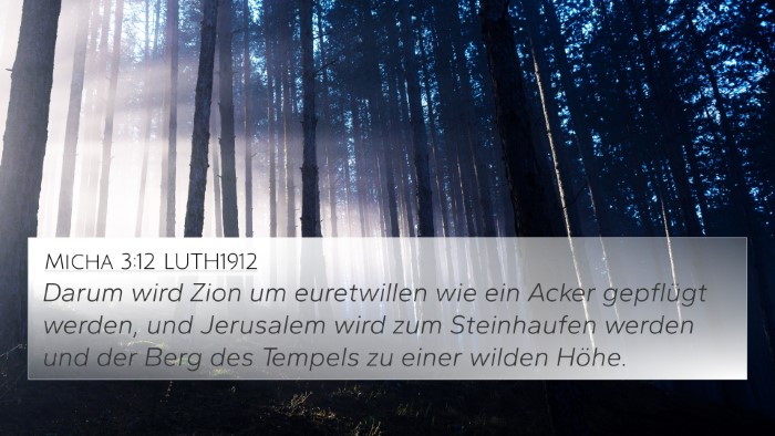 Micha 3:12 LUTH1912 Bible Verse Image