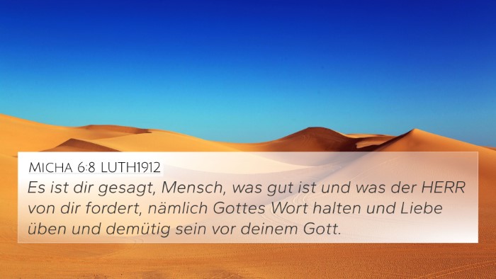 Micha 6:8 LUTH1912 Bible Verse Image