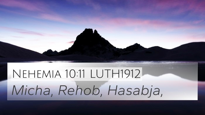 Nehemia 10:11 LUTH1912 4K Wallpaper - Micha, Rehob, - 4K Wallpaper Bible Verse