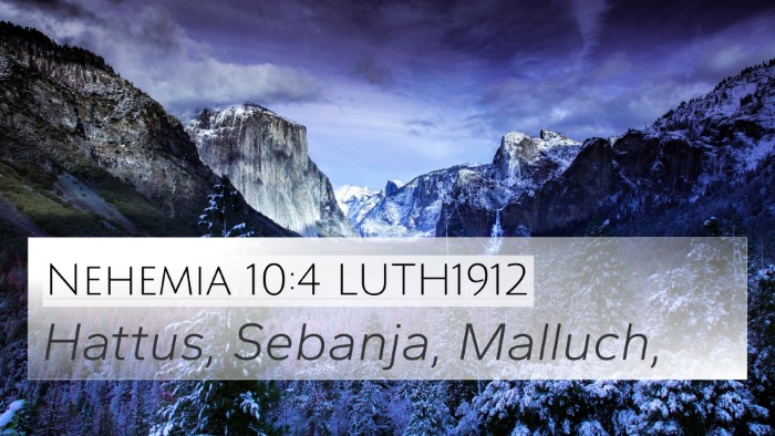 Nehemia 10:4 LUTH1912 4K Wallpaper - Hattus, Sebanja, - 4K Wallpaper Bible Verse