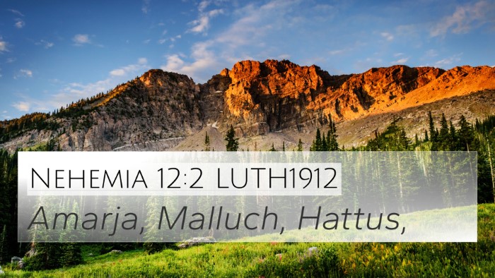Nehemia 12:2 LUTH1912 4K Wallpaper - Amarja, Malluch, - 4K Wallpaper Bible Verse