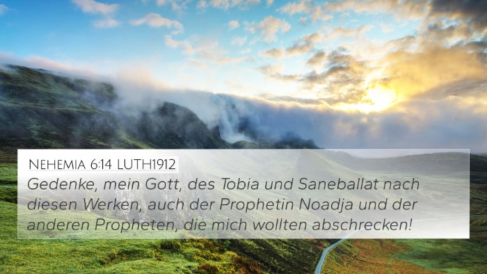 Nehemia 6:14 LUTH1912 4K Wallpaper - Gedenke, mein Gott, des Tobia und Saneballat nach - 4K Wallpaper Bible Verse