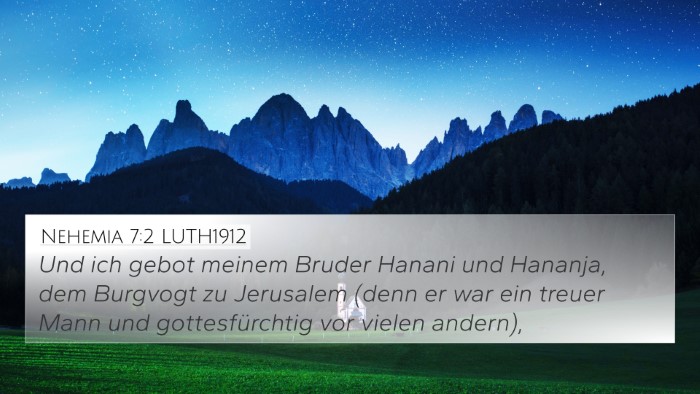 Nehemia 7:2 LUTH1912 Bible Verse Image