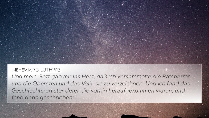 Nehemia 7:5 LUTH1912 4K Wallpaper - Und mein Gott gab mir ins Herz, daß ich - 4K Wallpaper Bible Verse