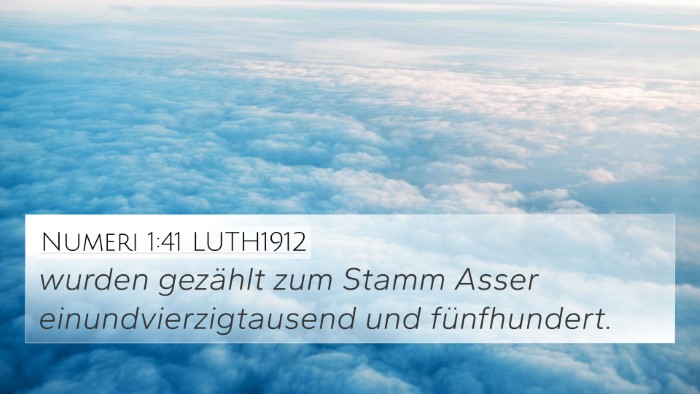 Numeri 1:41 LUTH1912 4K Wallpaper - wurden gezählt zum Stamm Asser - 4K Wallpaper Bible Verse