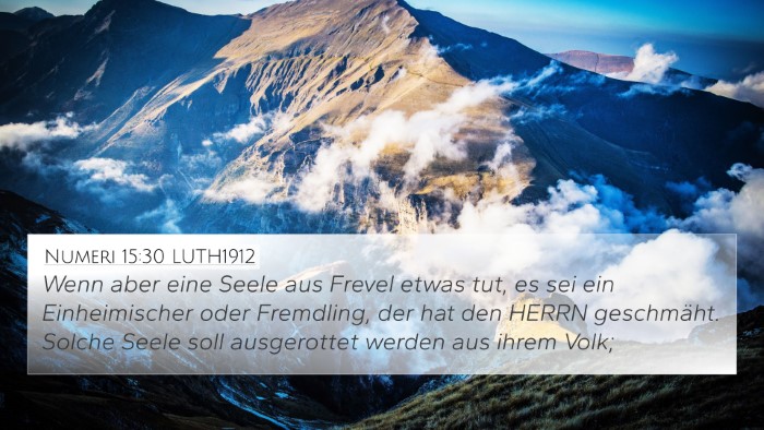 Numeri 15:30 LUTH1912 Bible Verse Image