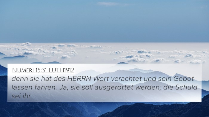 Numeri 15:31 LUTH1912 Bible Verse Image