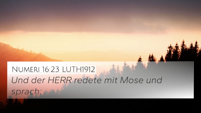 Numeri 16:23 LUTH1912 Bible Verse Image