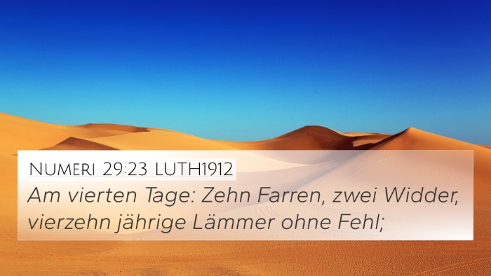 Numeri 29:23 LUTH1912 4K Wallpaper - Am vierten Tage: Zehn Farren, zwei Widder, - 4K Wallpaper Bible Verse