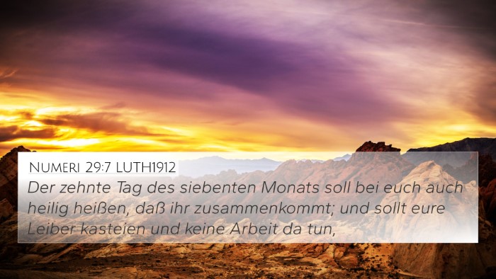 Numeri 29:7 LUTH1912 Bible Verse Image