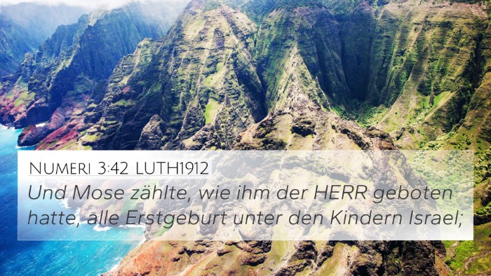 Numeri 3:42 LUTH1912 4K Wallpaper - Und Mose zählte, wie ihm der HERR geboten hatte, - 4K Wallpaper Bible Verse