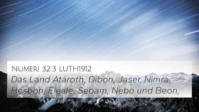 Numeri 32:3 LUTH1912 Bible Verse Image